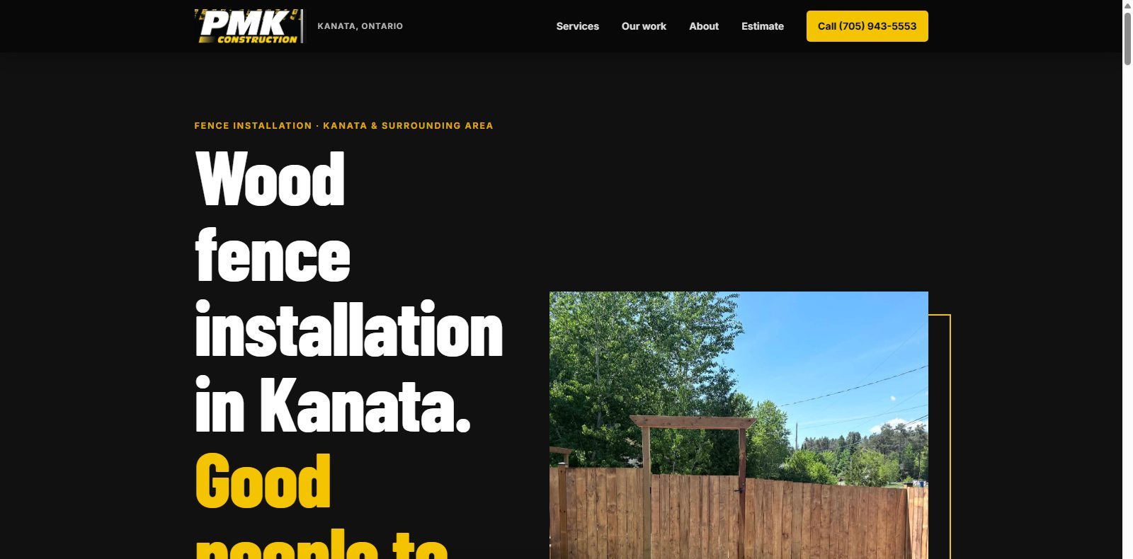 PMK Construction website